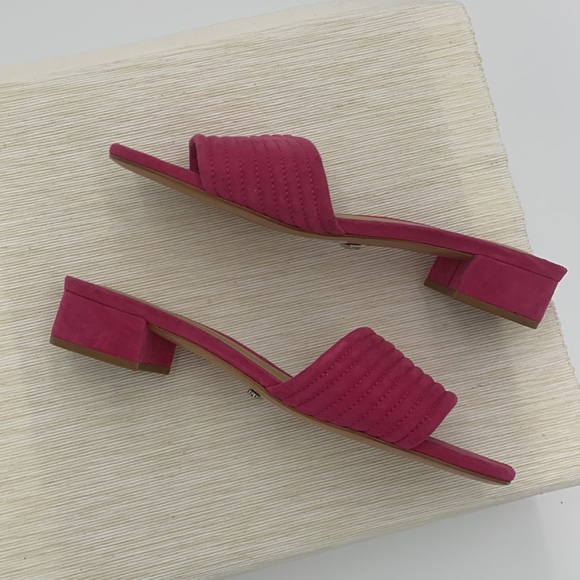 COPY - Pink suede sandal slides new - Picture 4 of 7